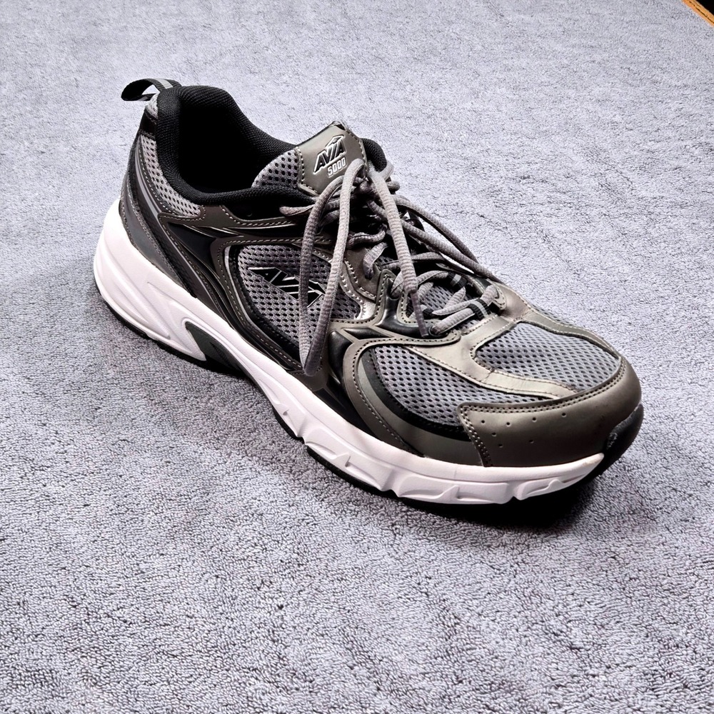 Avia 5000 Running Shoes Mens Size 12 Wide Grey Black Good MNAV43GX009E Mesh